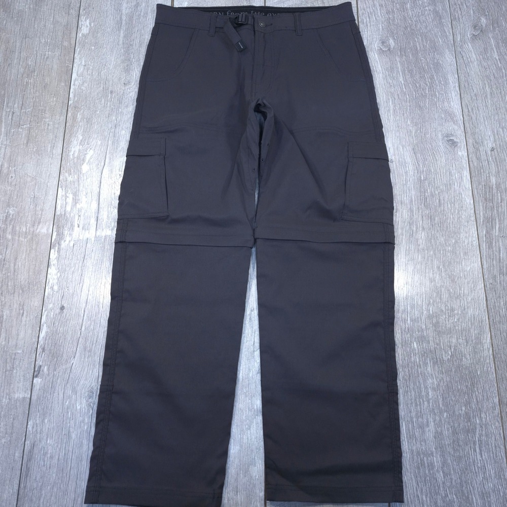 Prana Zion Convertible Pants Mens Medium 34x30 Gray Hiking Cargo Outdoor